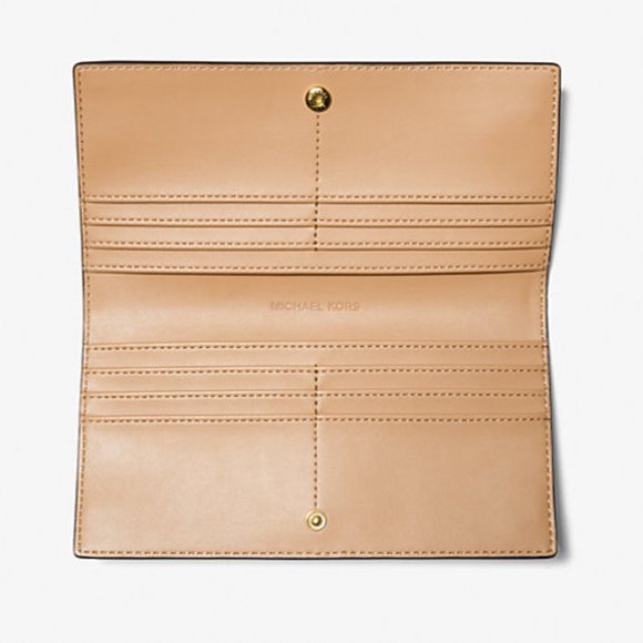 $98 NWT Michael Kors Camel Combo Large Leather Wallet - Picture 2 of 6
